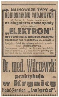 RADIO ELEKTRON PRUSZKÓW ODBIORNIK RADIOWY - KRYNICA MEDYCYNA