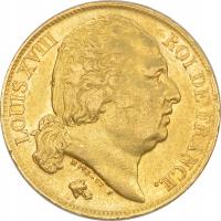 1.FRANCJA, LUDWIK XVIII, 20 FRANKÓW 1817 A