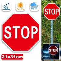 ДОРОЖНЫЙ СТОП-ЗНАК 31 СМ КРАСНЫЙ ПРЕДУПРЕЖДАЮЩИЙ ЗНАК СВЕТООТРАЖАЮЩИЙ КРАСНЫЙ