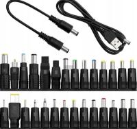 Uniwersalny zasilacz prądu stałego28-częściowy adapter wtykowy do beczki DC