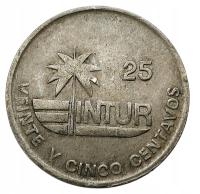 ТУРИСТИЧЕСКАЯ КУБА 25 CENTAVOS 1989 ЦВЕТОК МАЛЫЙ '25'