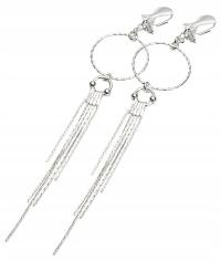 ARSYLION длинные серебряные клипсы колеса и цепи