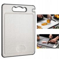 Dwustronna deska do krojenia, deska do krojenia ze stali nierdzewnej szara