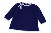 Bonjour Bebe 6-12m lekka, sweterkowa tunika, srebrna lamówka 74-80