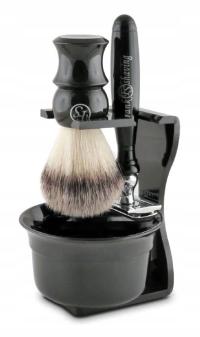 Zestaw do golenia Frank Shaving z maszynką na żyletki pędzlem
