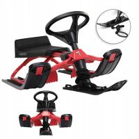 Лыжные сани металлический руль тормоз 75 кг