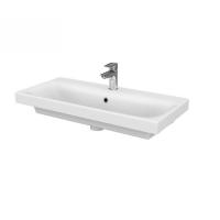 Umywalka 80x38 cm, z przelewem, otworem na baterię, biały