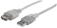 Kabel USB - USB Manhattan 340502 4,5 m srebrny
