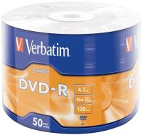 Фирменные диски DVD-R VERBATIM 4,7 ГБ 50 шт.