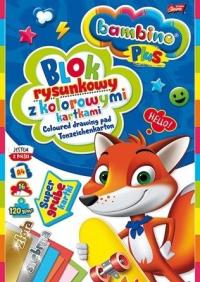 BLOK RYSUNOWY Z KOLOROWYMI KARTKAMI BAMBINO PLUS A4 16 KARTEK 120g/m2