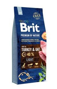 BRIT PREMIUM BY NATURE LIGHT Turkey&Oat Indyk dla psów z nadwagą 15kg