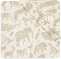 Jollein Prześcieradło z gumką 120 × 60 cm Animals Nougat