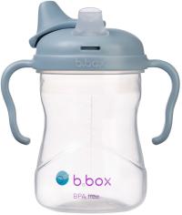 B.BOX KUBEK NIEKPEK MIĘKKI USTNIK Z OSŁONKĄ 240 ML 4M+ BŁĘKITNY SZCZELNY