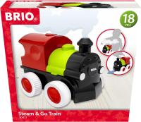 BRIO. Steam & Go Train. Lokomotywa z parą na baterie