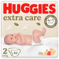 HUGGIES подгузники Extra Care 2 (3-6 кг) 82 шт