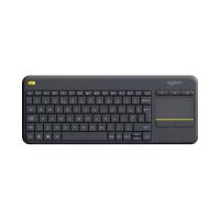 Беспроводная клавиатура Logitech K400 Plus со встроенной сенсорной панелью черного цвета