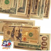 802 Metalizowane banknoty kolekcjonerskie 8 sztuk 1,2,5,10,20,50, 2x100 $