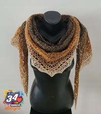 chusta - pareo - migdał/bursztyn/ciemna oliwka/khaki/gorzka czekolada