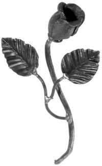 Кованые цветок лист цветы роза h210 14.301.08 розетка