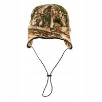 Двусторонняя флисовая шапка камуфляж оранжевый