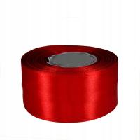 50mm TASIEMKA Wstążka satynowe 32m CZERWONA 8055