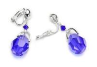 Клипсы Длинные Синие Кобальт Кристалл Jablonex