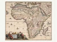 Африка иллюстрированная карта де Витта 1682 года