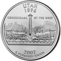 USA -2007 - 25 Centów - UTAH - STANY USA