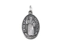 Святой Бенедикт Бенедикт серебряный медальон
