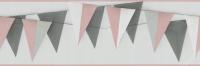 Pasek dekoracyjny Chorągiewki różowo szare border
