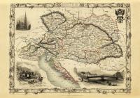 АВСТРИЯ Вена карта иллюстрированная 1851 года. холст