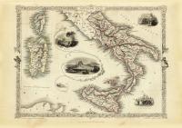 Италия Неаполь Сицилия карта иллюстрированная 1851 г.