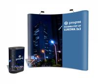 СТЕНА POP UP 3X3 ПЕЧАТЬ ПОЛНЫЙ КОМПЛЕКТ С ТРИБУНКОЙ