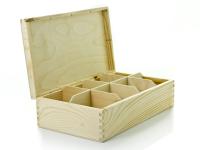 Drewniane pudełko, herbaciarka 8 przegród PREZENT