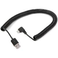 Kabel kątowy USB - MicroUSB sprężynka spirala 3M