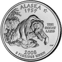 25 centów (2008) Stany USA - Alaska Mennica Denver