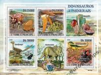 DINOZAURY i MINERAŁY Sao Tome ark. (**) #ST9313a