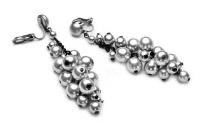 Kiara Klipsy Długie Szare Matowe Jablonex Studniówka Bal