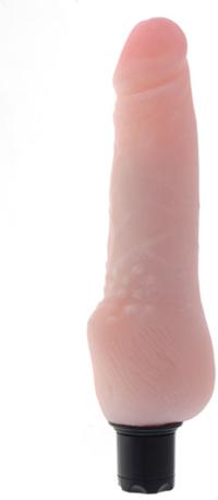 DUŻY WIBRATOR CIELISTY Z CYBERSKÓRY Z JĄDRAMI 18