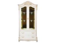 Stylowa Witryna Biała antyczna 110x238 cm Wenecja 77570