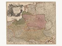 ПОЛЬША WLK. КНЯЖЕСТВО ЛИТОВСКОЕ карта 1716 года. холст