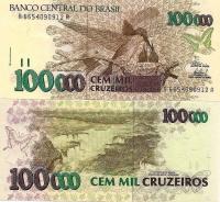 # BRAZYLIA - 100000 CRUZEIROS -1993- P-235d - UNC