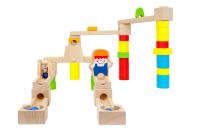 TOR drewniany KULODROM LABIRYNT dla kulek KLOCKI