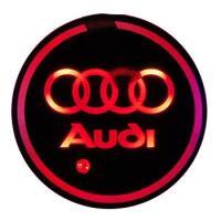 ŚWIATŁA LED LOGO PODKŁADKA AUDI RZUTNIK BIAŁY
